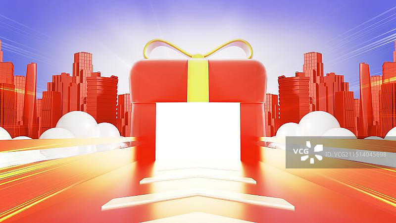 电商节大促销红色场景概念背景插图图片素材