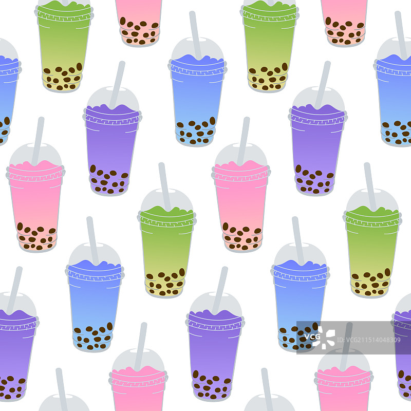 彩色扁平亚洲风无缝图案图片素材