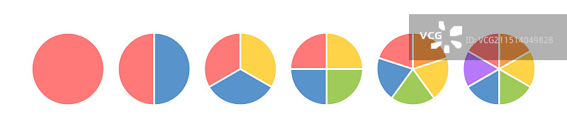 饼图信息图表圆形图标集图片素材