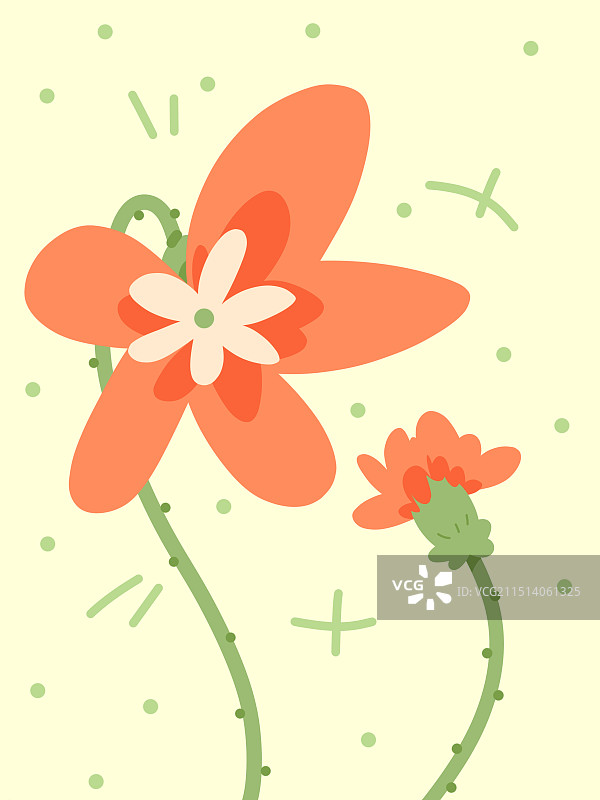 简约花朵插画图片素材
