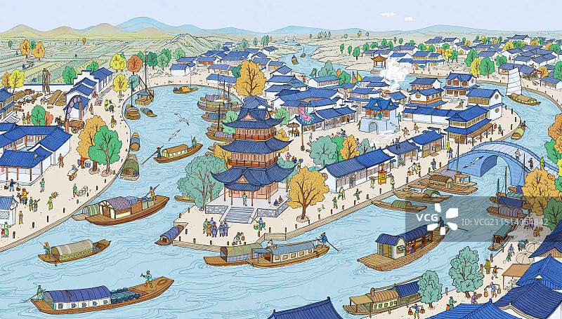 京杭大运河 隋唐大运河 清江浦 清明上河图 淮安 古建筑 古城 古镇 宋朝 河运 交通 运输图片素材