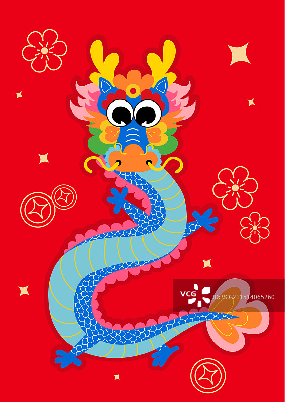 手绘矢量插画龙图片素材