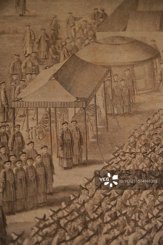 平顶西域战图册，郎世宁版画，凡尔赛宫，故宫文华殿展览，中法文化交流图片素材