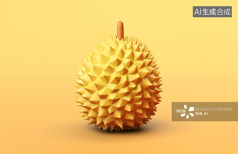 【AI数字艺术】3D卡通榴莲插画图片素材