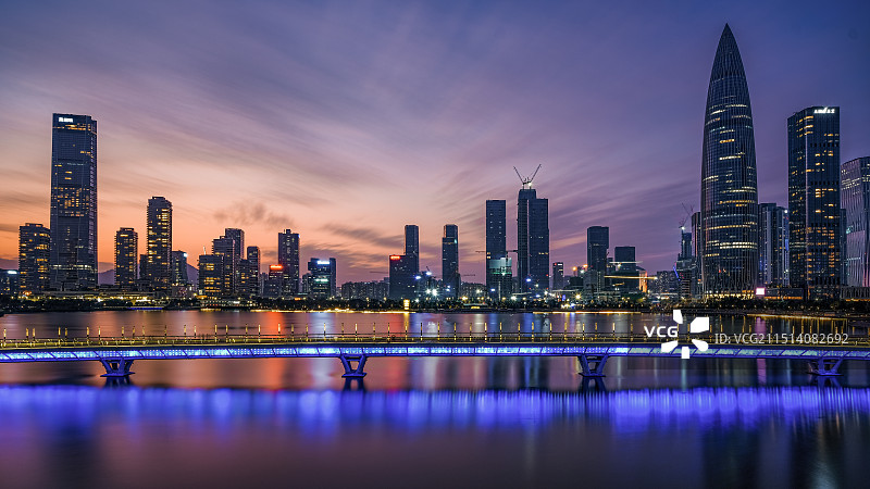 城市天际线夜景图片素材