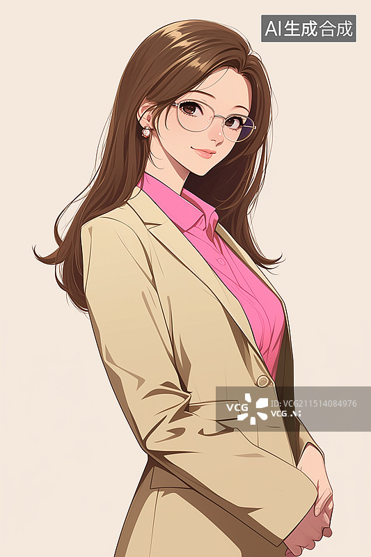【AI数字艺术】商务金融理财女性扁平插画图片素材