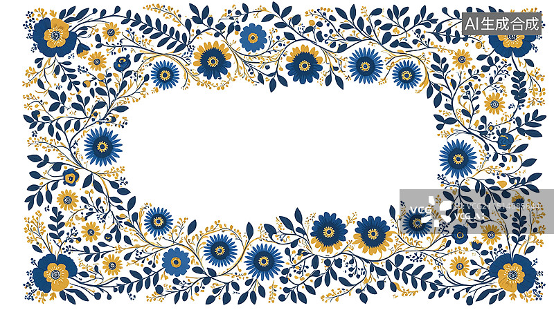 【AI数字艺术】花卉边框装饰图片素材