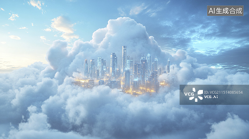 【AI数字艺术】城市云计算云储存图片素材