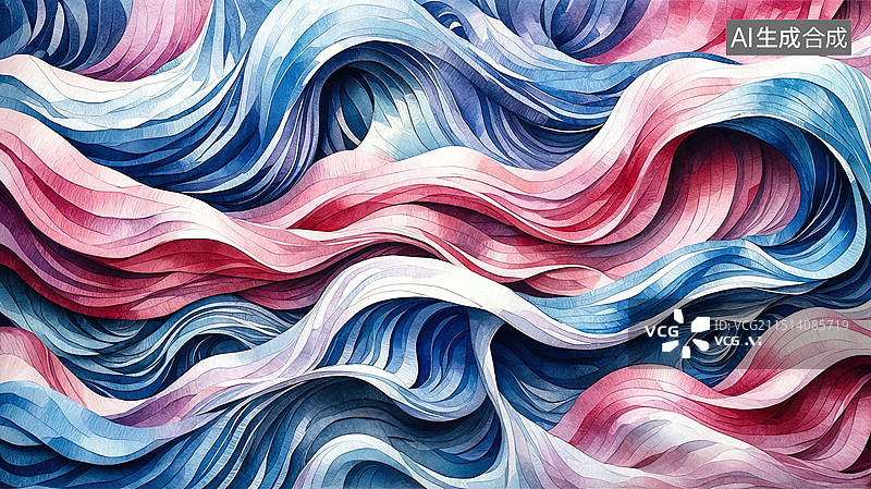 【AI数字艺术】波浪色彩抽象图片素材