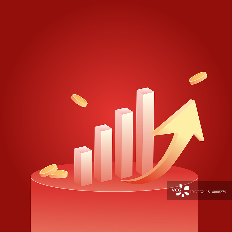 金融经济增长金币矢量插画图片素材