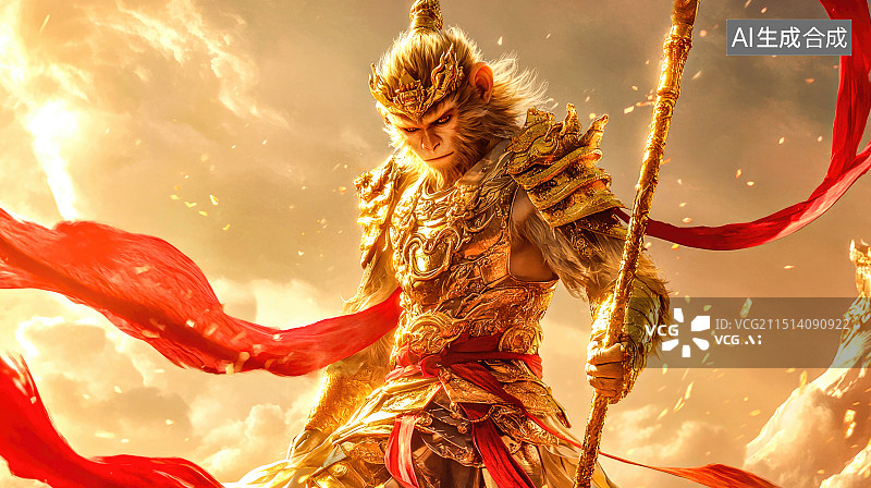 【AI数字艺术】西游记神话人物-斗战胜佛孙悟空形象图片素材