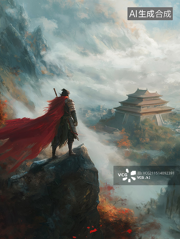 【AI数字艺术】身披铠甲的孙悟空背影图片素材