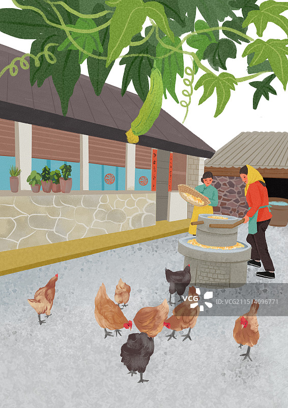 干农活的农村妇女图片素材