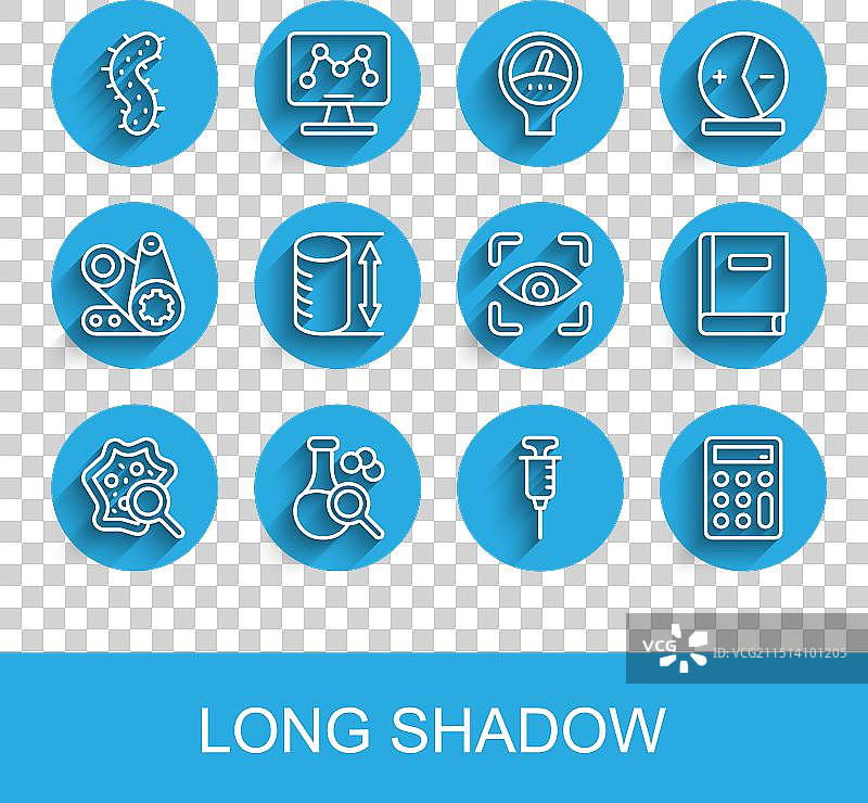 放大镜下的微生物与试管图片素材