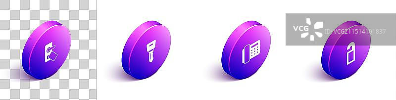 2.5D数字门锁酒店钥匙图片素材