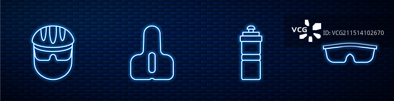 水壶自行车头盔线条设计图片素材