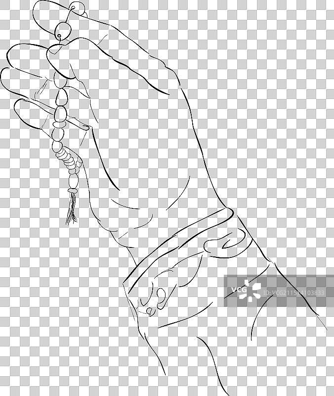 手持念珠或面包祈祷上帝图片素材