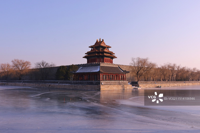 冬天的故宫角楼图片素材