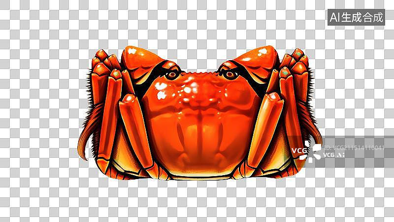 【AI数字艺术】手绘插画，一只大闸蟹图片素材