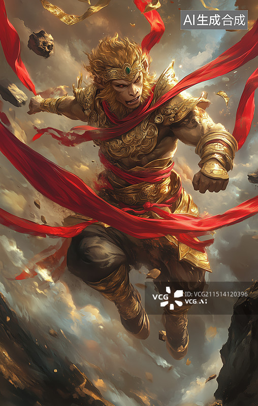 【AI数字艺术】西游记里的孙悟空AI造型图片素材