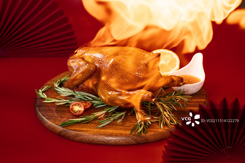 中式烤鸡图片素材
