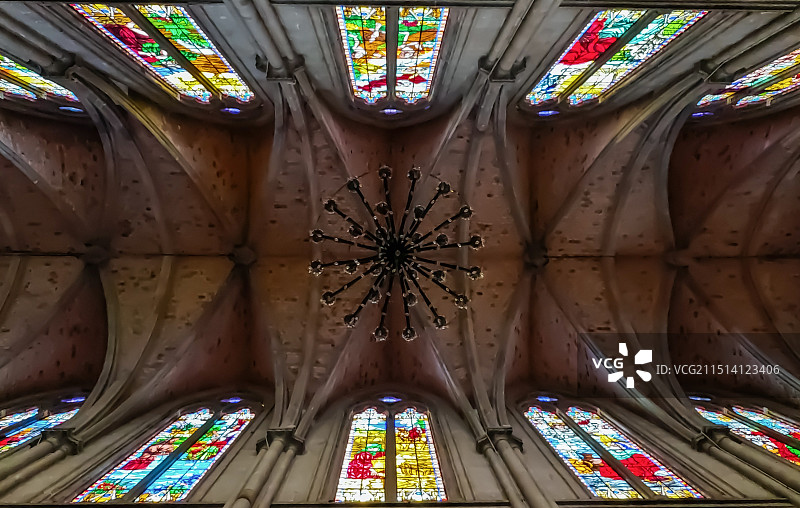 广州圣心大教堂顶部结构图片素材