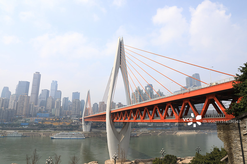 中国重庆东水门长江大桥图片素材