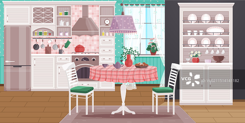 厨房炊具和餐具整理图片素材