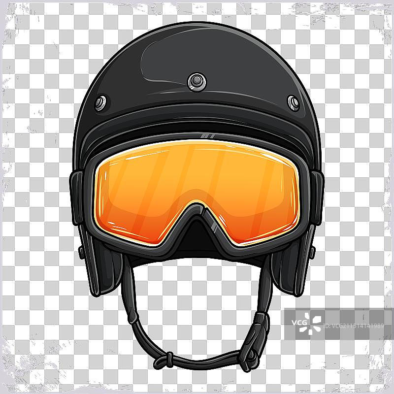 手绘滑雪头盔和护目镜图片素材