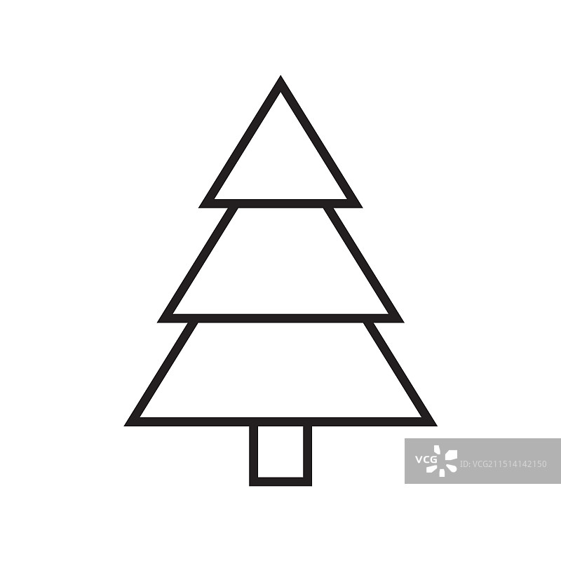 圣诞树线条图标图片素材
