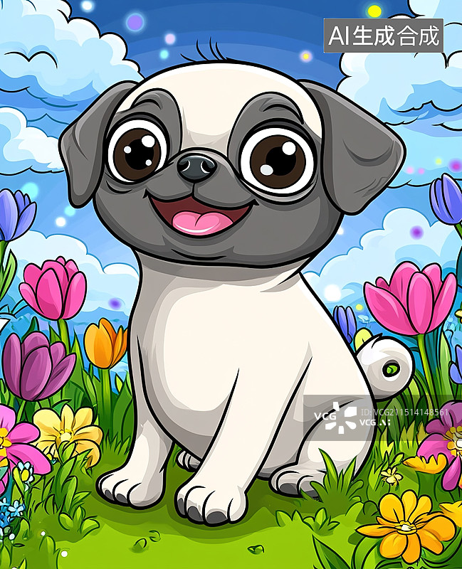 【AI数字艺术】斗牛犬 插画 沙皮狗图片素材