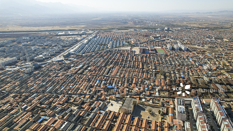 山西大同市浑源县航拍图片素材