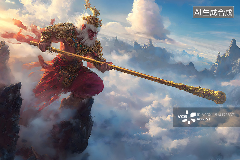 【AI数字艺术】中国神话人物美猴王孙悟空图片素材
