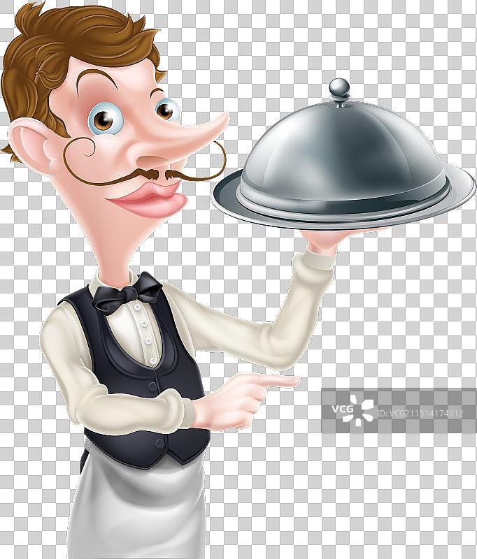 指示方向的服务员图片素材