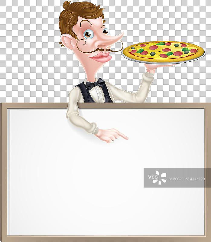 披萨服务员标志图片素材