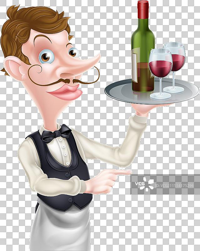 指示方向的侍酒师图片素材