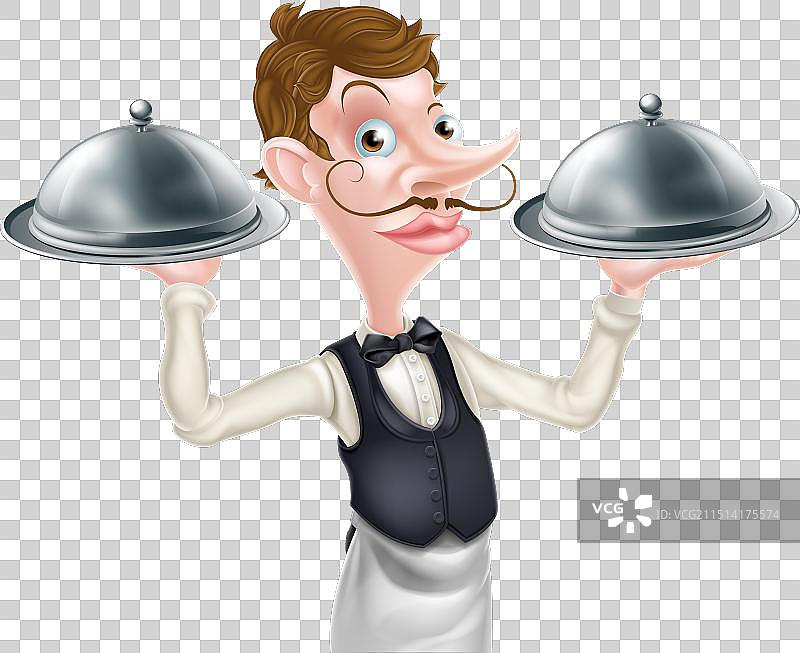 拼盘服务员卡通图片素材
