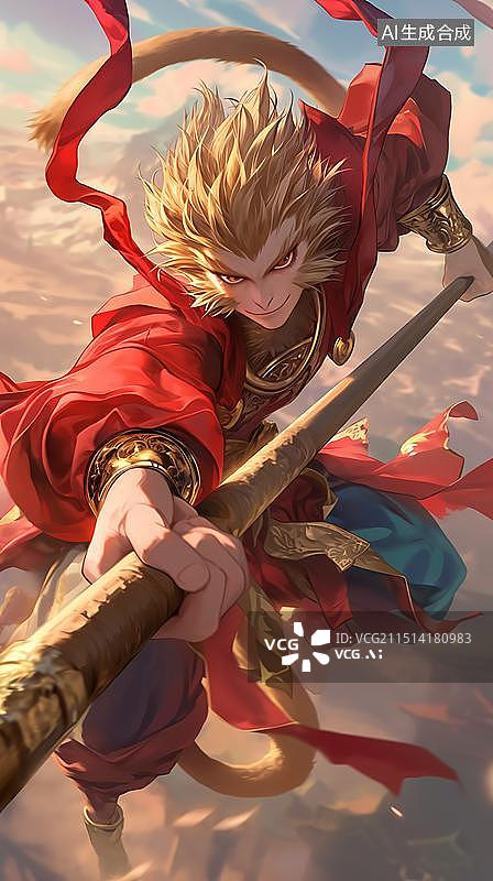 【AI数字艺术】中国神话人物孙悟空图片素材