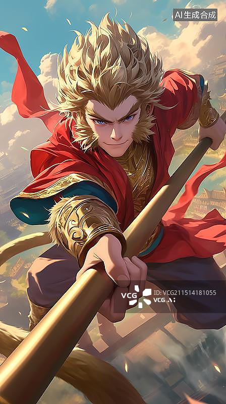 【AI数字艺术】中国神话人物孙悟空图片素材