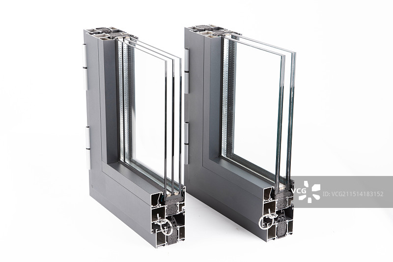 影棚拍摄白色背景铝合金窗纱窗断桥铝窗产品图片素材