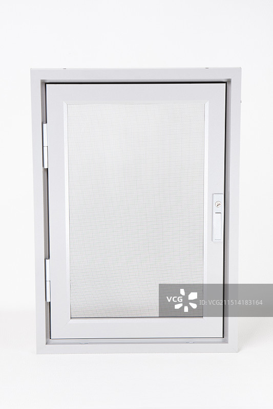 影棚拍摄白色背景铝合金窗纱窗断桥铝窗产品图片素材
