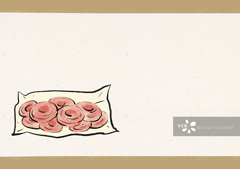 国潮风绍兴美食插画-桔红糕图片素材