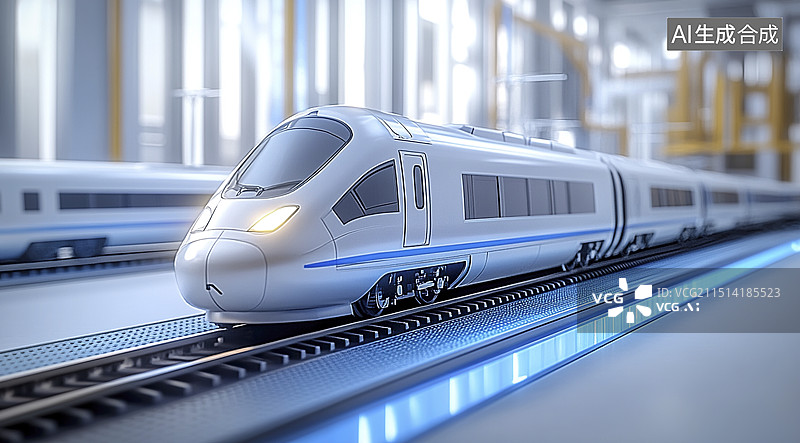 【AI数字艺术】高铁火车模型图片素材
