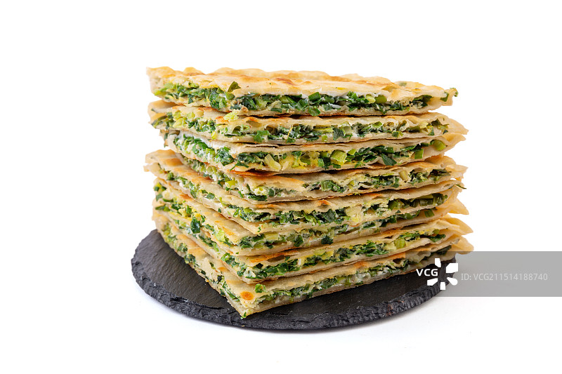 韭菜鸡蛋馅塌菜馍图片素材