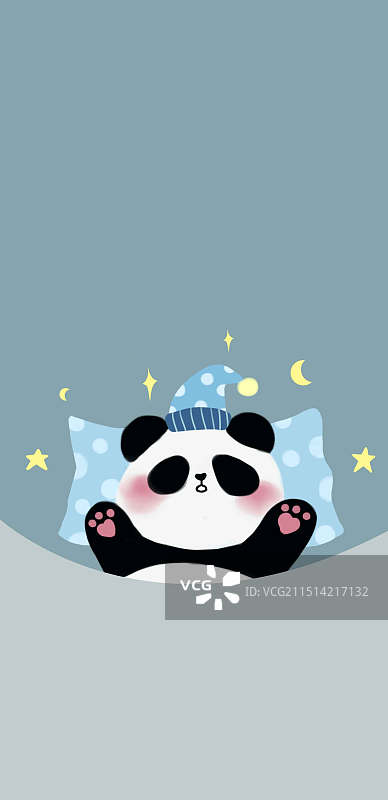熊猫睡觉可爱壁纸背景插图手机壳图片素材