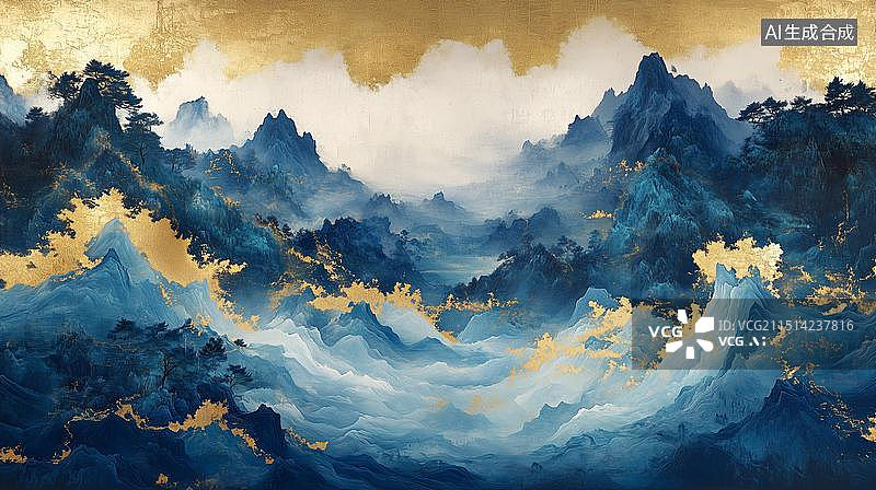 【AI数字艺术】山海经中国神话凌霄宫殿图片素材