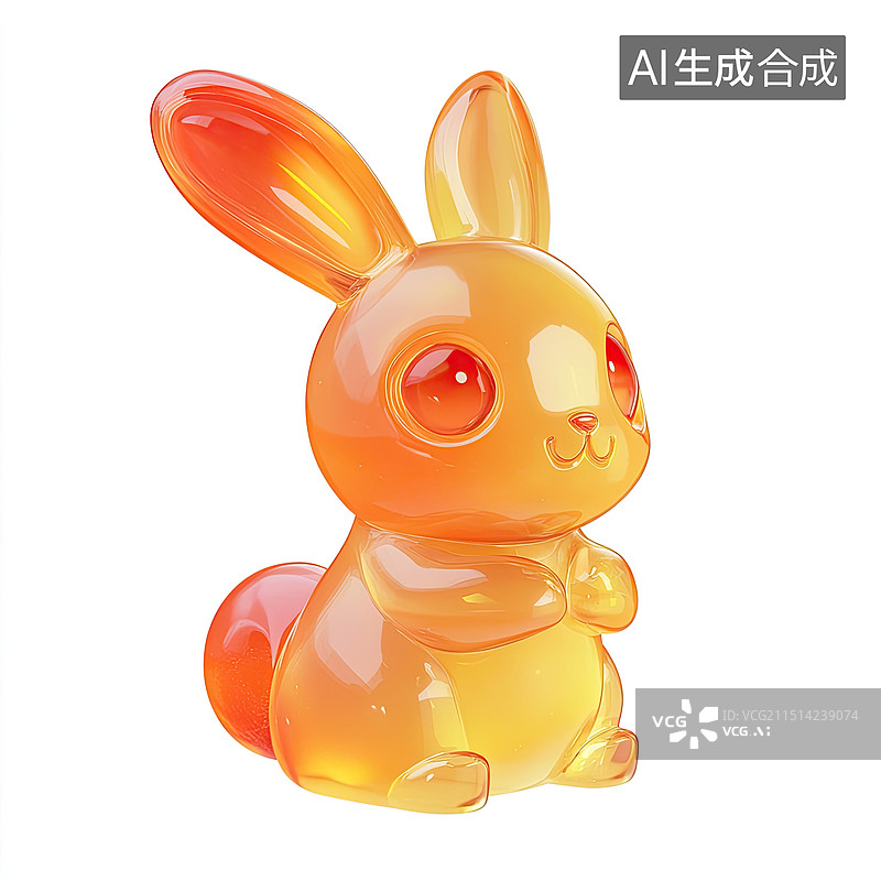 【AI数字艺术】透明质感的中秋节兔子玉兔图片素材
