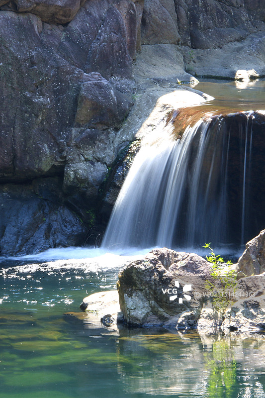 金华磐安县十八涡景区的瀑布图片素材
