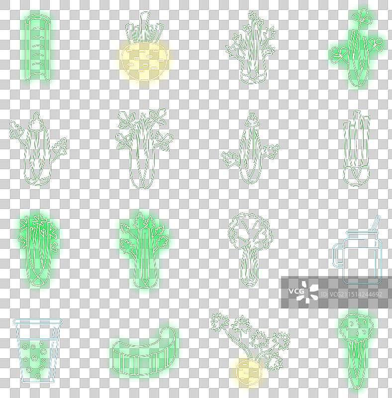 霓虹灯芹菜沙拉图标图片素材