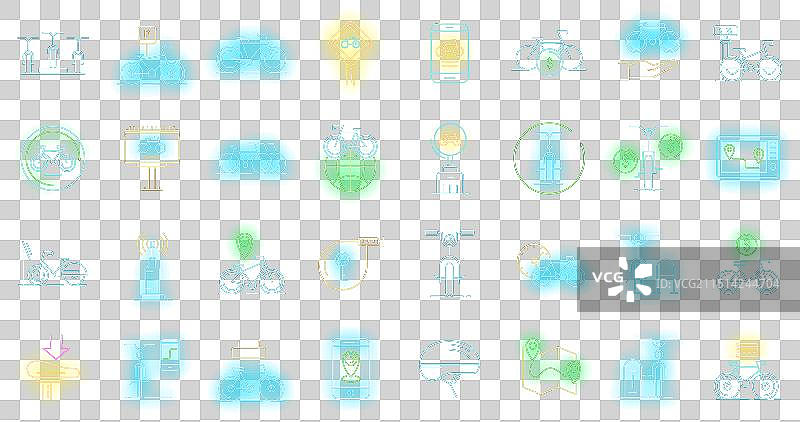 租赁自行车霓虹灯图标集图片素材